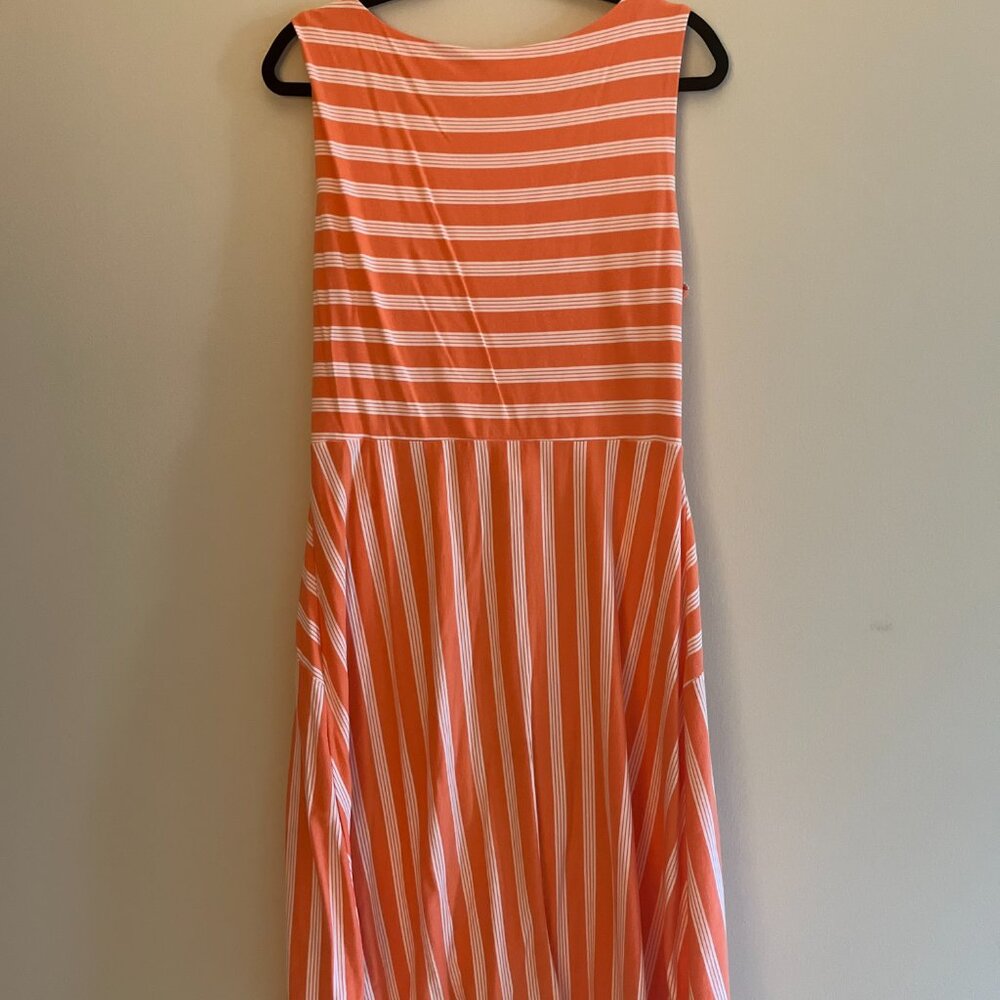 Lands' End Women's Cotton Modal Boatneck Twist Dress - Picture 4 of 5